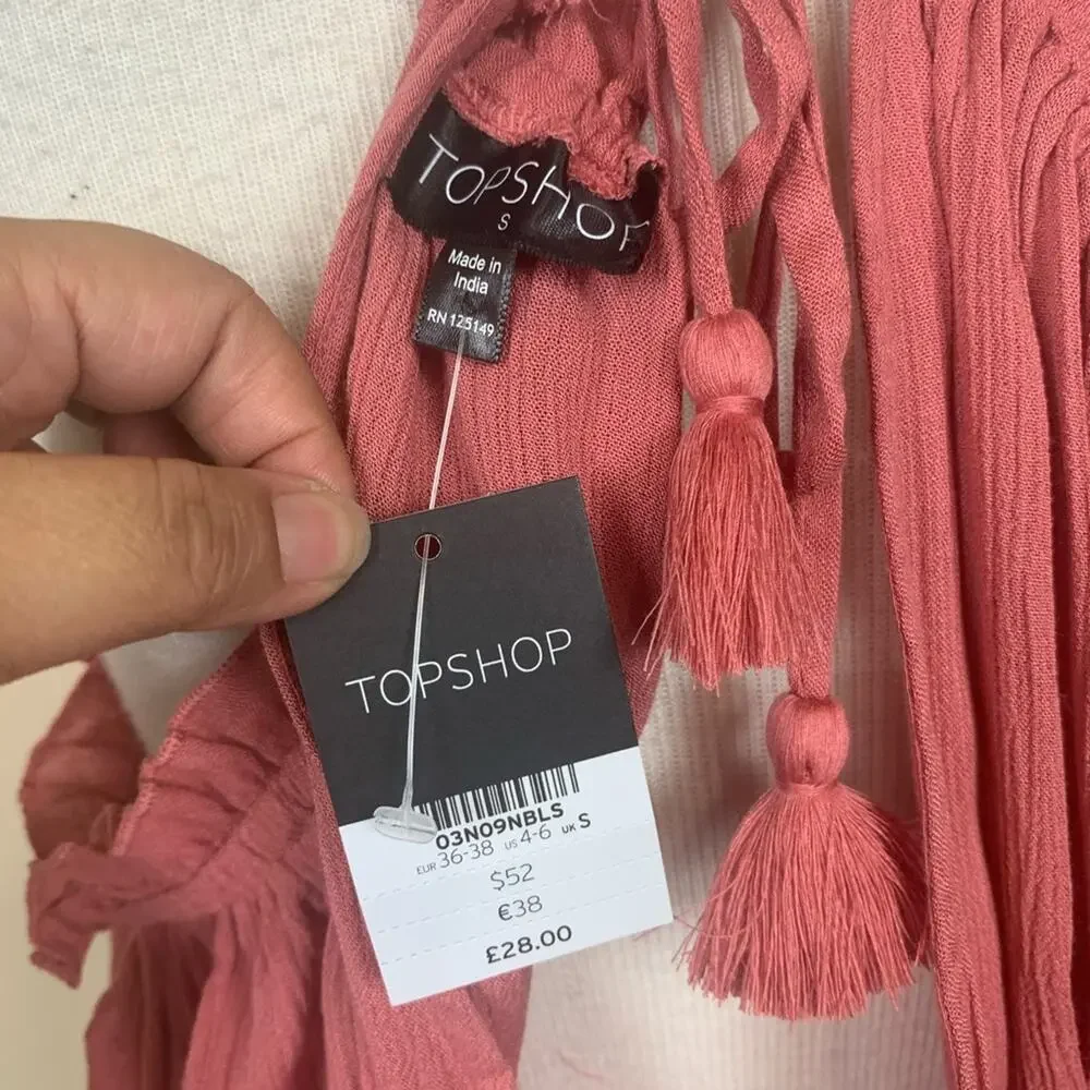 Top Shop Cold Shoulder Playsuit Pink Size Small